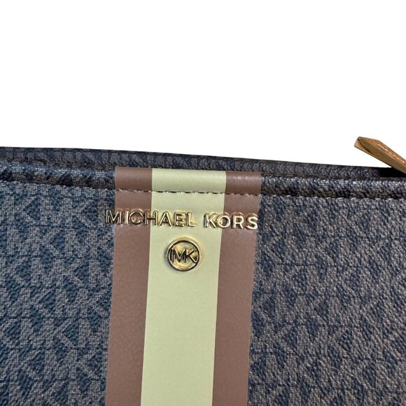 Michael Kors Logo Belt Bag S/M Brown/Gold Monogram Adjustable Strap Synthetic Cr - Picture 4 of 11